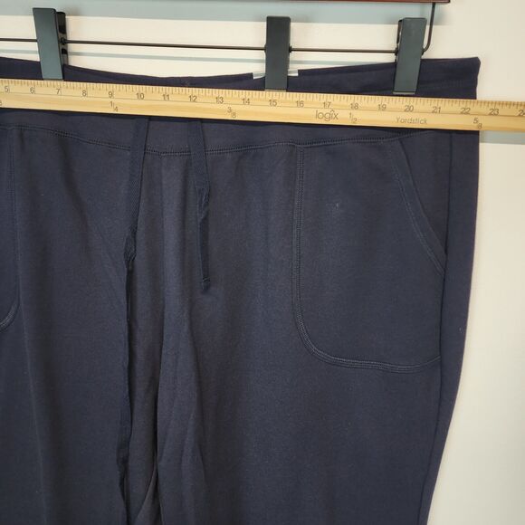 Ave Leisure French Terry Lounge Pants Size 26/28 Drawstring Blue Straight Leg - Picture 6 of 11
